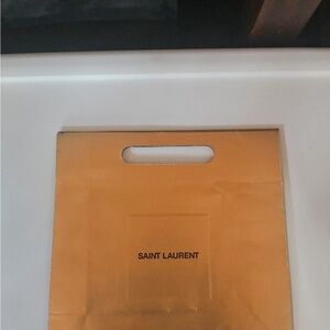 Saint Laurent Metallic Gold Tote Bag with Die-Cut Handle